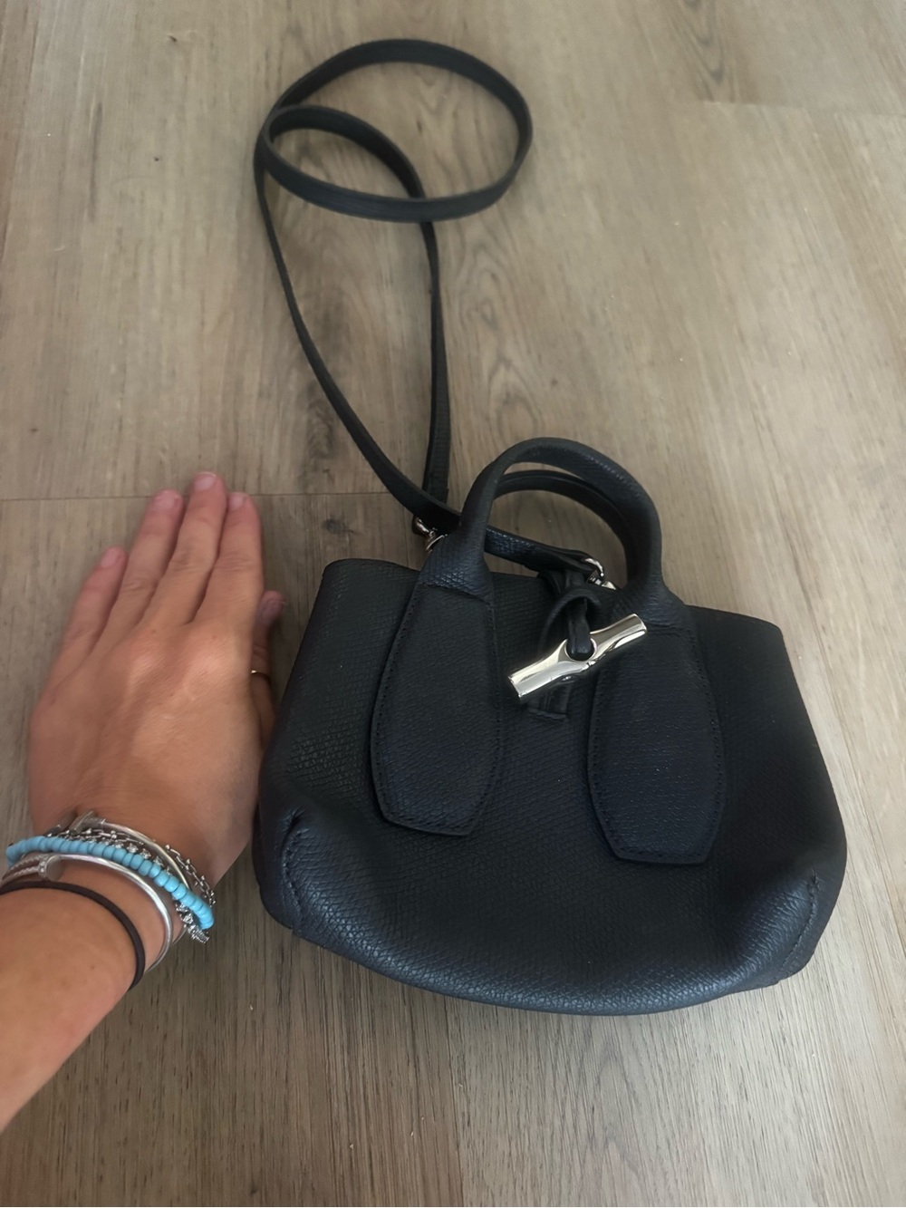 Longchamp Leather Roseau Crossbody Bag with Toggle - Picture 3 of 7